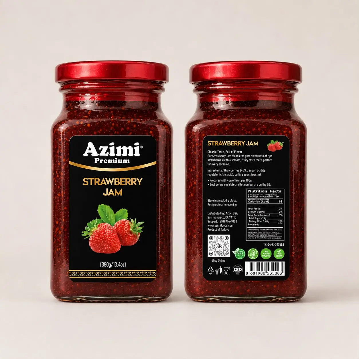 Azimi Premium Strawberry Jam 380gr