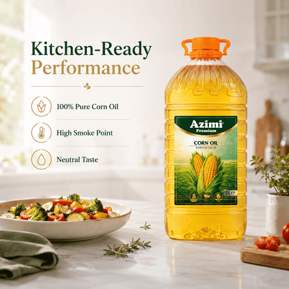 Azimi Premium Corn Oil 5L | 100% Pure - Cholesterol Free