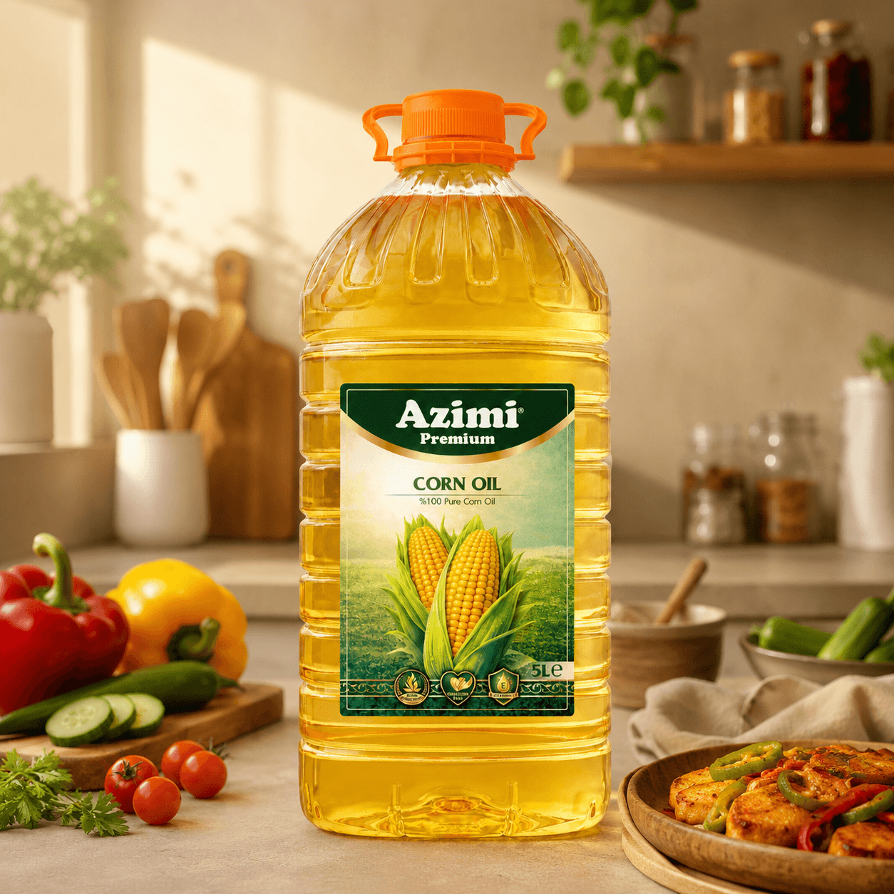 Azimi Premium Corn Oil 5L | 100% Pure - Cholesterol Free