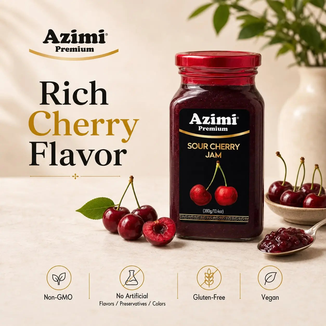 Azimi Premium Sour Cherry Jam 380gr
