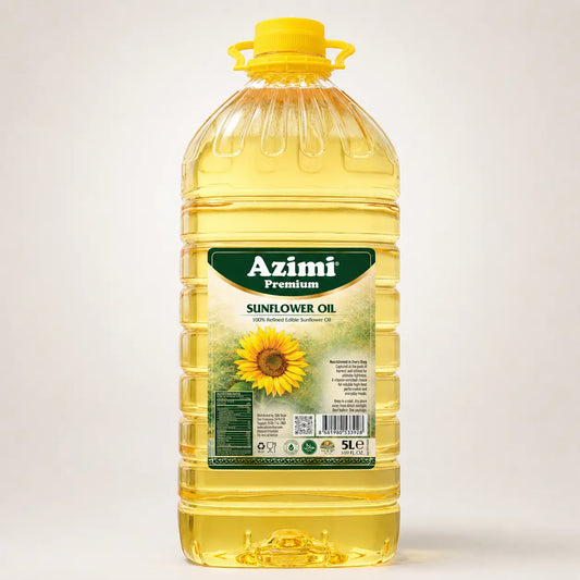 Azimi Premium - 100% Pure Sunflower Oil, (5L) 1.32 Gallon