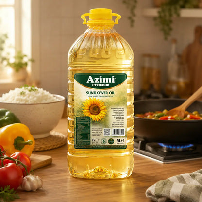 Azimi Premium - 100% Pure Sunflower Oil, (5L) 1.32 Gallon