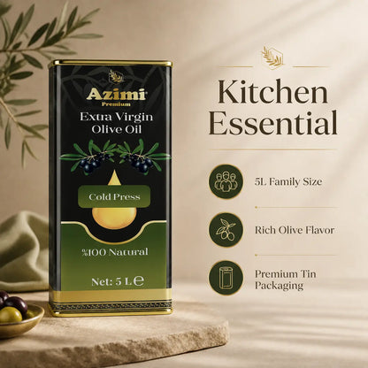 Azimi Premium Extra Virgin Olive Oil Cold Press 5L