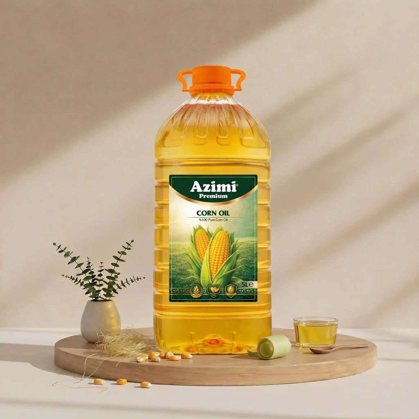 Azimi Premium Corn Oil 5L | 100% Pure - Cholesterol Free