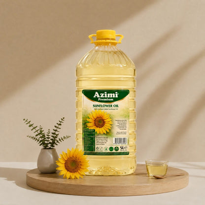 Azimi Premium - 100% Pure Sunflower Oil, (5L) 1.32 Gallon